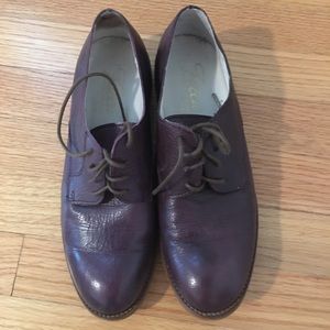 Purple Oxford style leather shoes